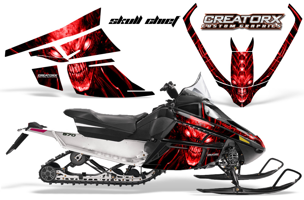 Arctic Cat F Series Graphics Kit Skull Chief sm Red